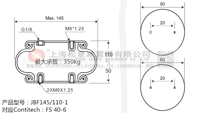 JBF145/110-1橡膠<a href='http://m.kagura77.com/' target='_blank'><u>空氣彈簧</u></a>