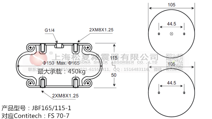 JBF165/115-1橡膠<a href='http://m.kagura77.com/' target='_blank'><u>空氣彈簧</u></a>