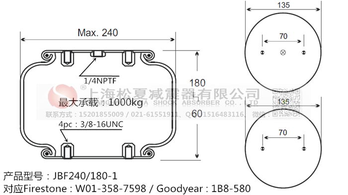 JBF240-180-1橡膠<a href='http://m.kagura77.com/' target='_blank'><u>空氣彈簧</u></a>