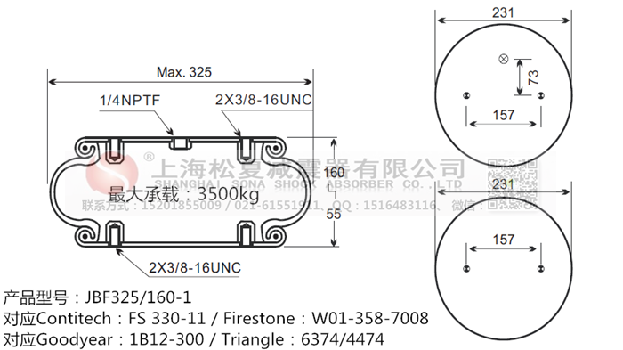 JBF325/160-1橡膠<a href='http://m.kagura77.com/' target='_blank'><u>空氣彈簧</u></a>