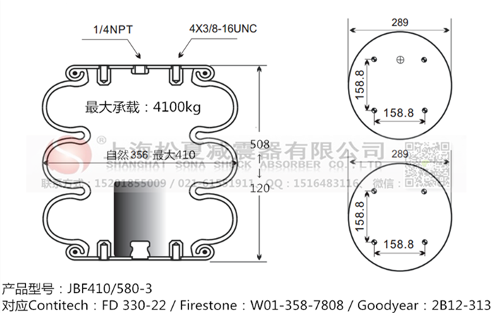 JBF410/580-3橡膠<a href='http://m.kagura77.com/' target='_blank'><u>空氣彈簧</u></a>